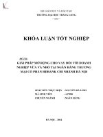 giải pháp mở rộng cho vay đối với doanh nghiệp vừa và nhỏ tại ngân hàng thương mại cổ phần hdbank chi nhánh hà nội