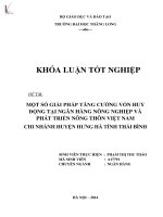 một số giải pháp tăng cường vốn huy động tại ngân hàng nông nghiệp và phát triển nông thôn việt nam chi nhánh huyện hưng hà tỉnh thái bình