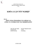 phân tích tình hình tài chính tại công ty cổ phần my way hospitality