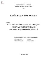 giải pháp nâng cao chất lượng cho vay tại ngân hàng thương mại cổ phần đông á