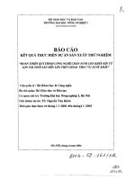 Hoàn thiện qui trình công nghệ chăn nuôi lợn khép kín từ lợn nái sinh sản đến lợn thịt choai phục vụ xuất khẩu