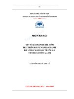 luận văn thạc sĩ kinh tế một số GIẢI PHÁP CHỦYẾU NHẰM phát triển dịch vụ ngân hàng bán lẻ