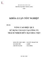 nâng cao hiệu quả sử dụng tài sản của công ty trách nhiệm hũu hạn hoa việt