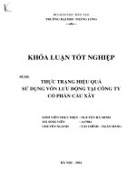 thực trạng hiệu quả sử dụng vốn lưu động tại công ty cổ phần cầu xây