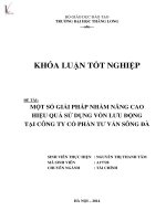 một số giải pháp nhằm nâng cao hiệu quả sử dụng vốn lưu động tại công ty cổ phần tư vấn sông đà