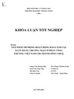 giải pháp mở rộng hoạt động bảo lãnh tại ngân hàng thương mại cổ phần công thương việt nam - chi nhánh sông nhuệ