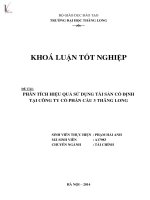 phân tích hiệu quả sử dụng tài sản cố định tại công ty cổ phần cầu 3 thăng long