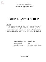 mở rộng cho vay doanh nghiệp vừa và nhỏ tại ngân hàng thương mại cổ phần công thương việt nam chi nhánh hà nội
