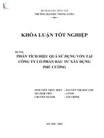phân tích các tỷ số tài chính chủ yếu và biện pháp cải thiện hoạt động sản xuất kinh doanh của công ty cổ phần dệt may thái hòa