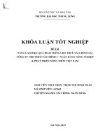 nâng cao hiệu quả hoạt động cho thuê tài chính tại công ty cho thuê tài chính 1 - ngân hàng nông nghiệp & phát triển nông thôn việt nam