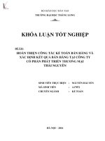 hoàn thiện công tác kế toán bán hàng và xác định kết quả bán hàng tại công ty cổ phần phát triển thương mại thái nguyên