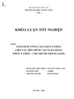 giải pháp nâng cao chất lượng cho vay tiêu dùng tại ngân hàng tmcp á châu - chi nhánh thăng long