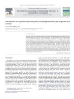 lin and liu - 2010 - the determinants of auditor switching from the perspective of corporate governance in china