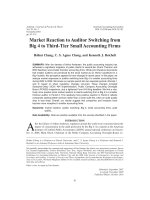 chang et al - 2010 - market reaction to auditor switching from big 4 to third-tier small accounting firms