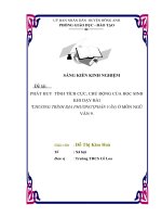 skkn phát huy tính tích cực, chủ động của học sinh khi dạy bài   trương trình địa phương (phần văn ) ở môn ngữ văn lớp 9