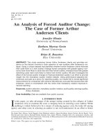 blouin et al - 2007 - an analysis of forced auditor change - the case of former arthur andersen clients