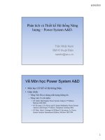 Bài giảng phân tích thiết kế hệ thống năng lượng power system ad phần 1