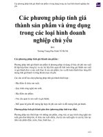 Các phương pháp tính giá thành sản phẩm và ứng dụng trong các loại hình doanh nghiệp chủ yếu