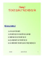 chương ii tổ chức quản lý thực hiện dự án (môn học quản lý dự án)