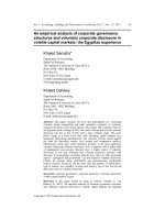 samaha and dahawy - 2011 - an empirical analysis of cg structures and voluntary corporate disclosure in egyptian