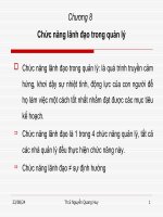 Slide bài giảng môn khoa học quản lý: Chương 8: chức năng lãnh đạo