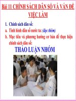 bài giảng gdcd 11 bài 11 chính sách dân số và giải quyết việc làm