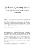 hudaib and cooke - 2005 - the impact of managing director changes and financial distress on audit qualification and auditor switching
