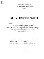 nâng cao hiệu quả sử dụng tài sản ngắn hạn tại công ty trách nhiệm hữu hạn thương mại và sản xuất trung thành