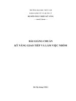 Bài giảng Kỹ năng giao tiếp và làm việc nhóm