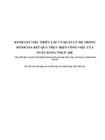 ĐÁNH GIÁ VIỆC THIẾT LẬP VÀ QUẢN LÝ HỆ THỐNG ĐÁNH GIÁ KẾT QUẢ THỰC HIỆN CÔNG VIỆC CỦA NGÂN HÀNG TMCP ABC