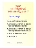 Các chỉ tiêu hiệu quả trong đánh giá dự án xây dựng (môn học quản lý dự án)