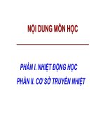 Bài giảng nhiệt động kỹ thuật chương i