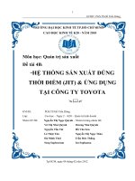 HỆ THỐNG SẢN XUẤT ĐÚNG THỜI ĐIỂM (JIT)  ỨNG DỤNG TẠI CÔNG TY TOYOTA