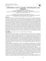 james et al - 2014 - audit rotation; creative accounting, audit independence and objectivity nigeria