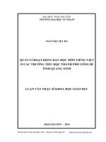 quản lý hoạt động dạy học môn tiếng việt ở các trường tiểu học thành phố uông bí tỉnh quảng ninh