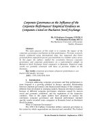 vintilă and duca - 2014 - corporate governance at the  influence of the corporate performance in romania