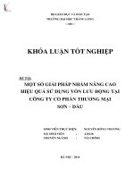 một số giải pháp nhằm nâng cao hiệu quả sử dụng vốn lưu động tại công ty cổ phần thương mại sơn - dầu