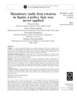 carrera et al - 2007 - mandatory audit firm rotation in spain - a policy that was never applied [mafr]