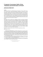 silva and leal - 2005 - corporate governance index, firm valuation and performance in brazil [bcgi]