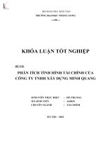 phân tích tình hình tài chính của công ty tnhh xây dựng minh quang