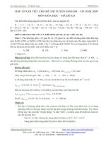 đáp án chi tiết đề thi đh môn hóa
