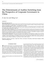 lin and liu - 2009 - the determinants of auditor switching from the perspective of corporate governance in china