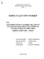 giải pháp nâng cao hiệu quả quản lý tài sản ngắn hạn của công ty cổ phần dịch vụ điều hòa không khí việt - nhật