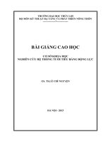bài giảng cơ sở khoa học nghiên cứu hệ thống tưới tiêu bằng động lực