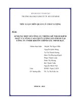 ÁP DỤNG MỘT SỐ CÔNG CỤ THỐNG KÊ NHẰM KIỂM  SOÁT VÀ NÂNG CAO CHẤT LƯỢNG SẢN PHẨM TẠI  CÔNG TY TNHH KHUÔN CHÍNH XÁC MINH ĐẠT