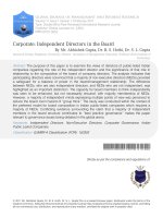 gupta et al - 2011 - corporate independent directors in the board (neds) in indian