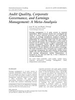lin and hwang - 2010 - audit quality, corporate governance, and earnings management