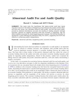 asthana and boone - 2012 - abnormal audit fee and audit quality