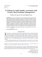 chi et al - 2011 - is enhanced audit quality associated with greater real earnings management