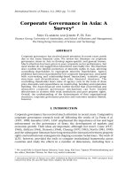 claessens and fan - 2002 - corporate governance in asia - a survey
